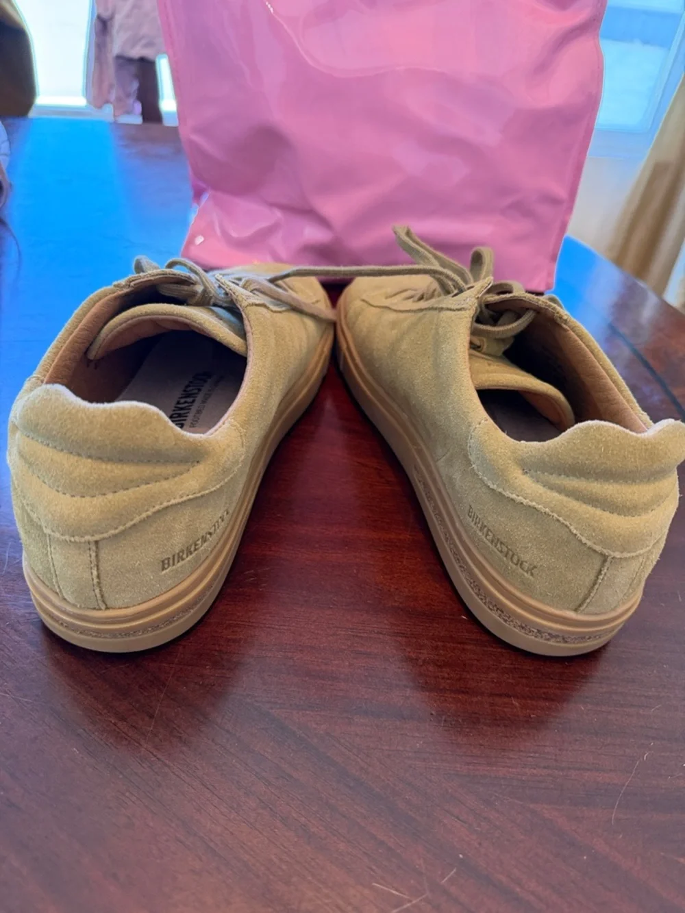 Birkenstock W 9 M7 Suede Sneakers in Light Tan - Picture 4 of 5